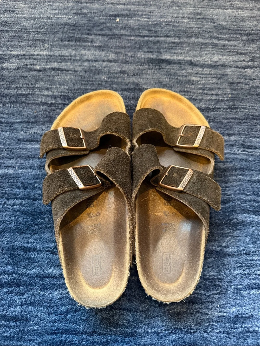 Birkenstock Kids Two-Strap Suede Sandals in Brown